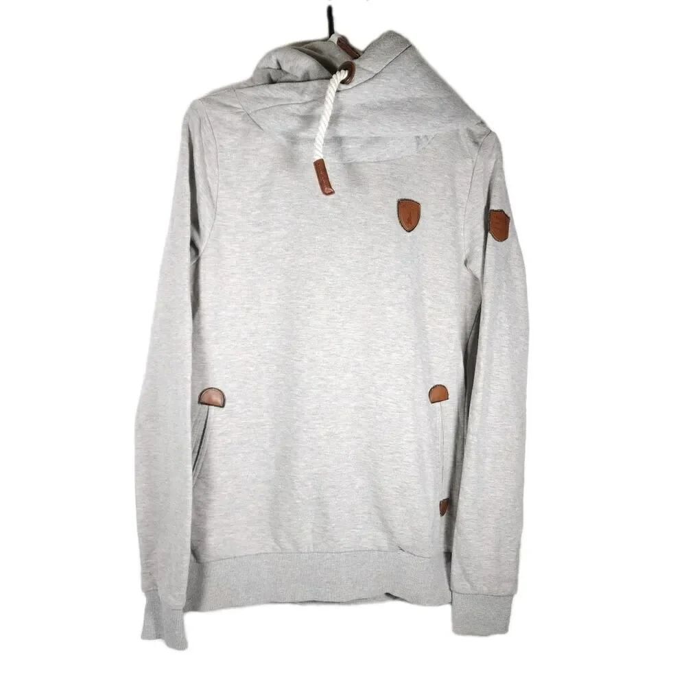Naketano Women’s Small Darth Gray Funnel Neck Pullover Hoodie Sweatshirt